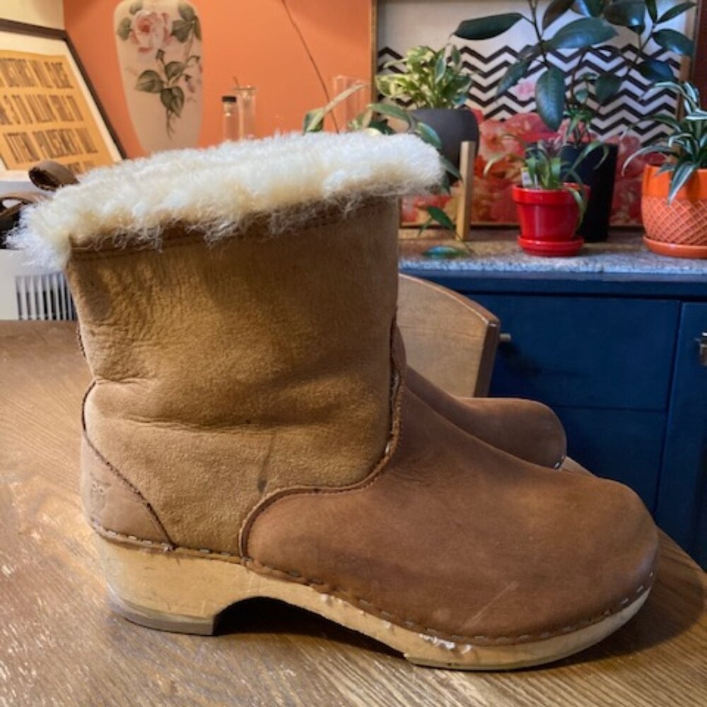 Sandgrens 40 8.5 shearling clogs boots like No. 6